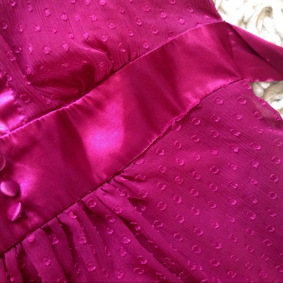 💘 Gorgeous sheer Swiss dot Victorian fuschia top - Picture 2 of 2