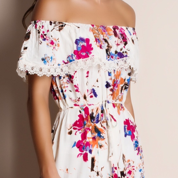 Off Shoulder Floral Maxi Dress - Picture 3 of 4