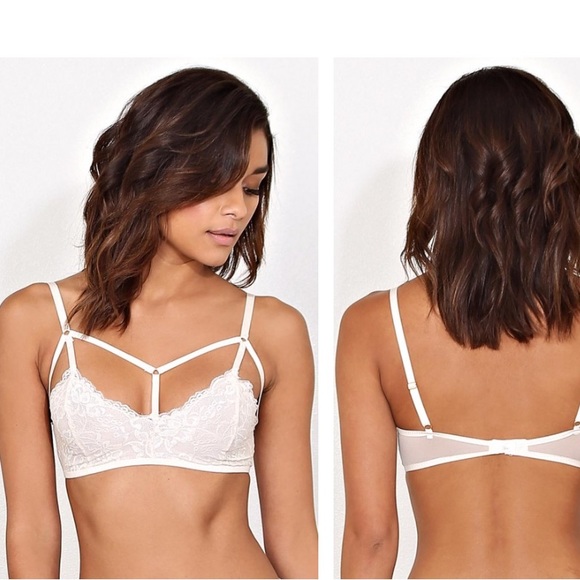 Black cage BRALETTE, harness cage BRALETTE  lace - Picture 3 of 4