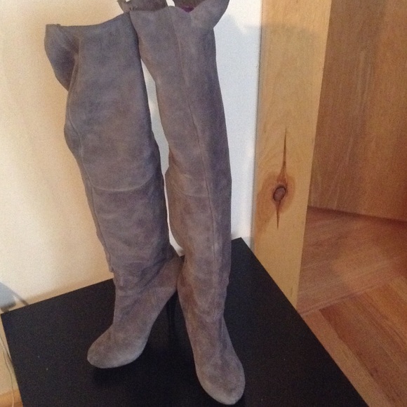 Thigh high suede boots