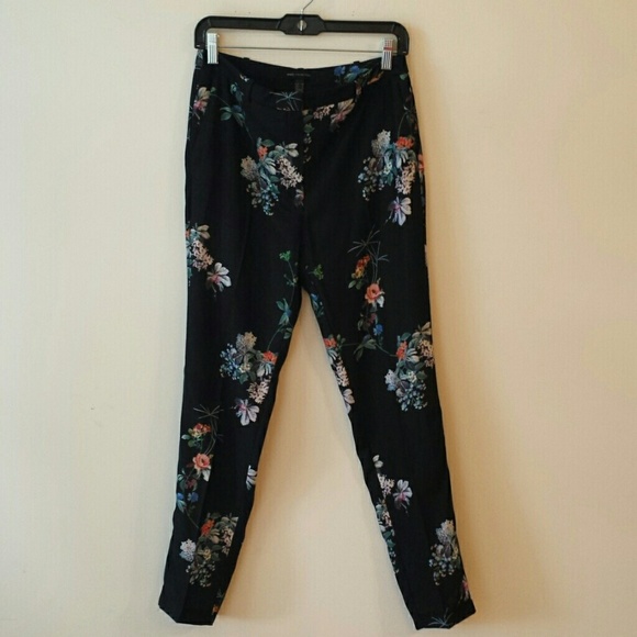 Floral MANGO ankle trousers - Picture 1 of 4