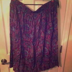 Purple paisley print skirt