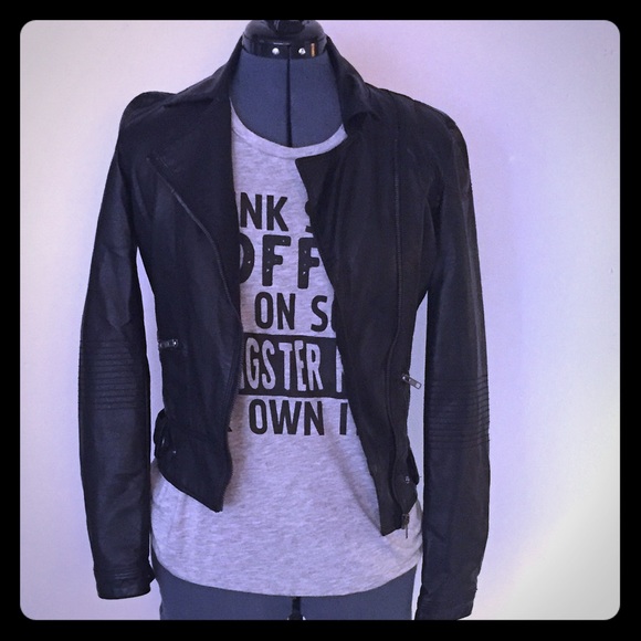 Vegan leather moto jacket