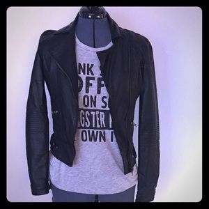 Vegan leather moto jacket