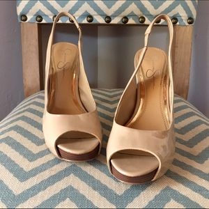 Jessica Simpson Nude sling backs