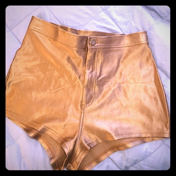 Bronze gold disco shorts