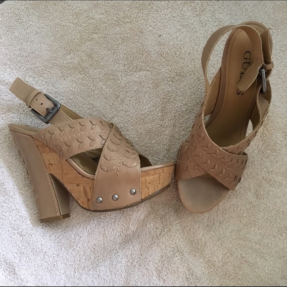 Guesses nude wedges!