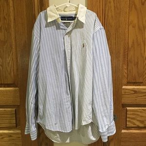 Blue and white classic button down
