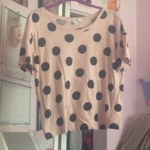 Forever21 blush & black polka dot shirt