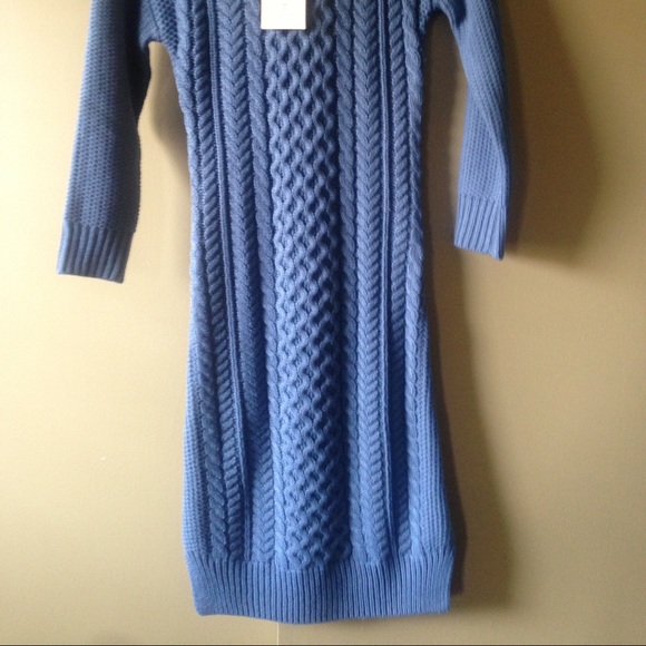 Blue knit sweater dress - Picture 2 of 2