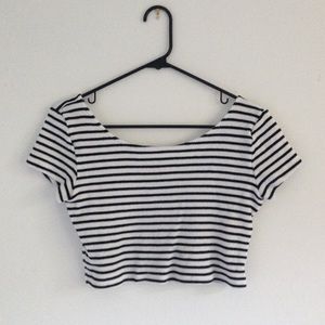 H&M Striped Crop Top