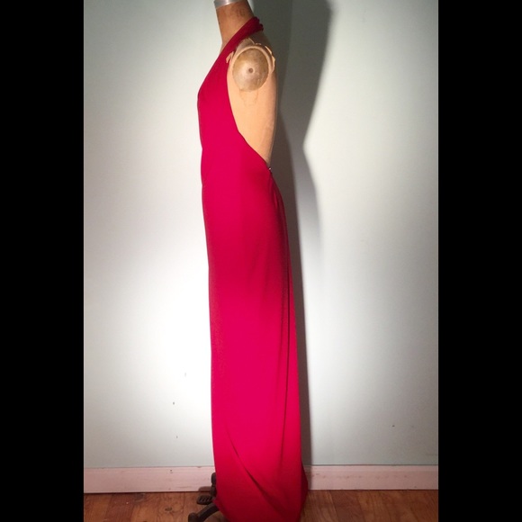 Frederick's... Cherry Red Backless Rhinestone Gown - image 3