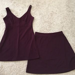 $15 or 3/$35. Burgundy top and skirt set