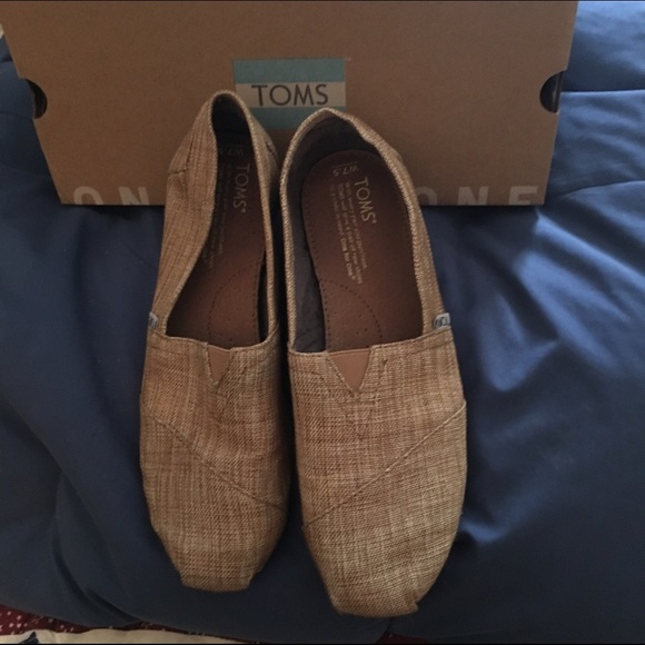 Beige TOMS with a hint of sparkle
