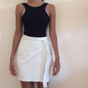 White wrap around skirt