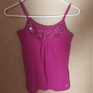 Justice Pink/Magenta Embroidered Cami
