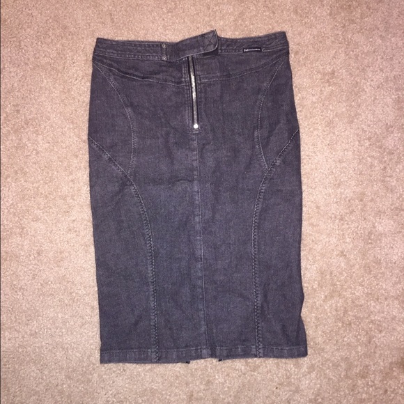 Dolce and Gabbana DG black gray pencil denim skirt