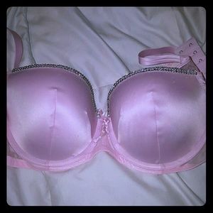 NWT VS BEAUTIFUL SATIN PINK BRA SZ 34D