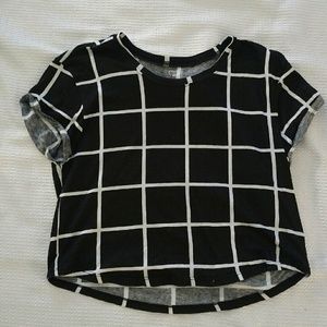 Black and White Grid Top
