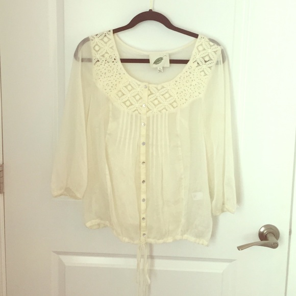 Ivory peasant blouse