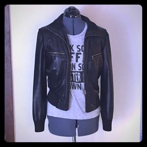 BDG Vegan leather bomber jacket