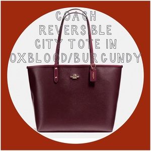 HP🎉COACH REVERSIBLE TOTE/Burgandy