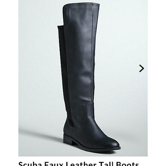 Torrid wide calf black scuba boots