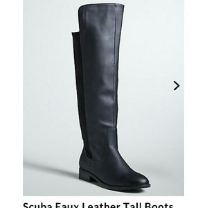 Torrid wide calf black scuba boots