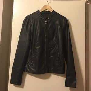Black leather express jacket