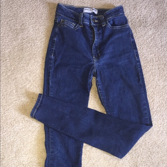 American Apparel high waisted pencil jeans.