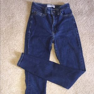 American Apparel high waisted pencil jeans.