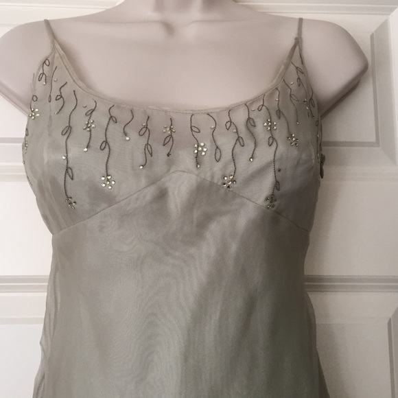LAUNDRY PALE GREEN SILK DRESS - Size 2 - Picture 2 of 4