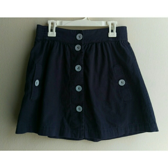 Dark blue button skirt