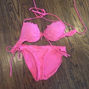Pink push-up Victoria swimsuit