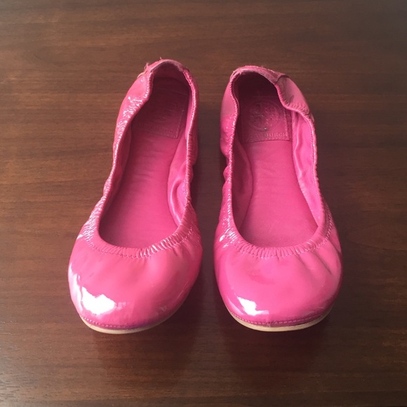 Pink patent leather Tory Burch Edy flats