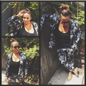 Floral sateen coordinate suit size 14