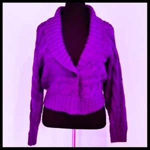 Jones New York Purple Cardigan Sweater
