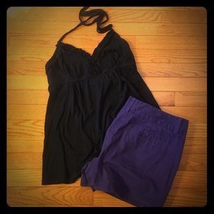 Ann Taylor Loft - Cotton Twill Purple Shorts 🍇