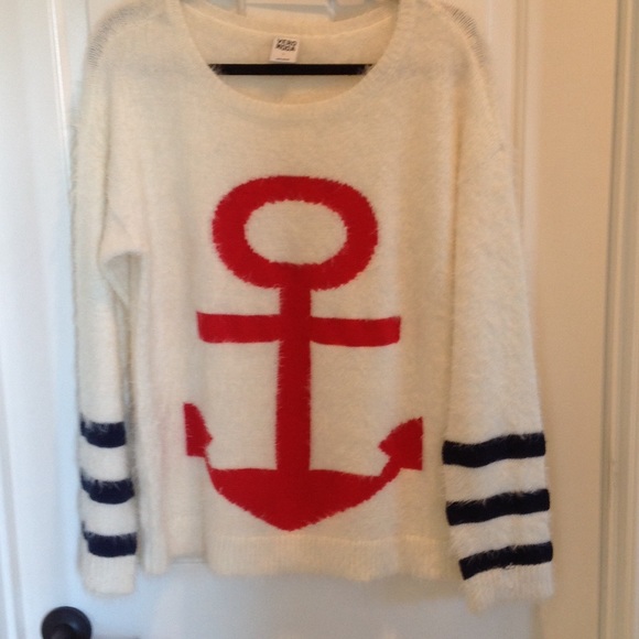 Red white and blue anchor sweater