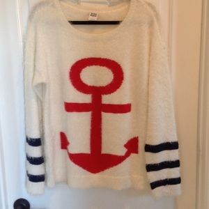 Red white and blue anchor sweater