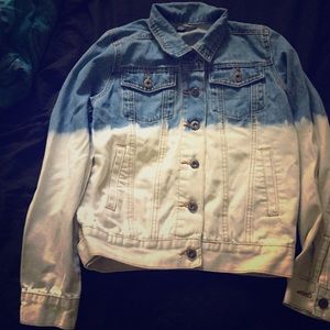 Tie-dye blue jean jacket from PacSun