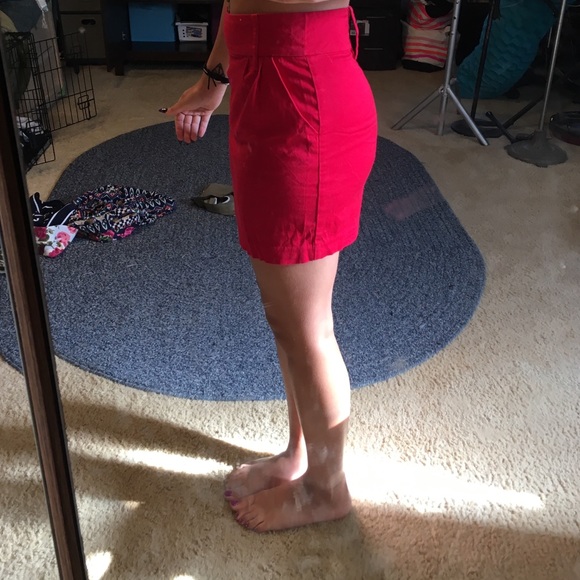 Short red skirt
