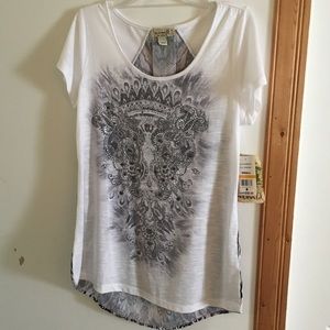 Cute embellished white tee shirt