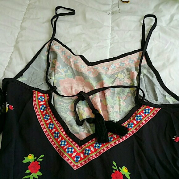 Black floral print maxi dress - Picture 3 of 3