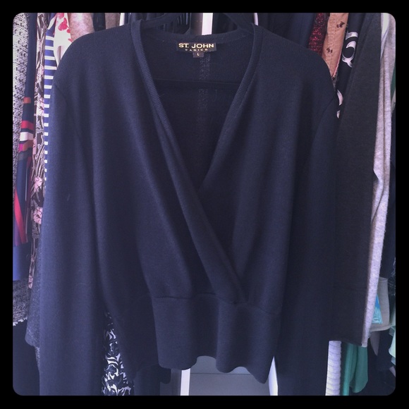 St. John Basic Faux Wrap Top