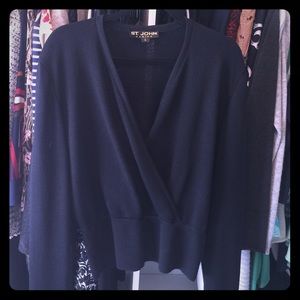 St. John Basic Faux Wrap Top