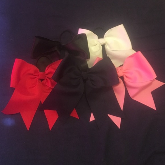 5 FABRIC CHEERLEADING BOW BUNDLE - Picture 1 of 4
