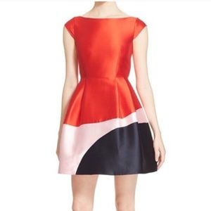 kate spade color block fit and flare dress NWT