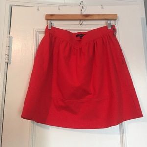 Great mid-weight, red skirt for fall!