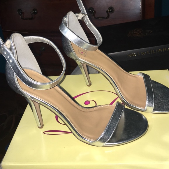 Silver low heels